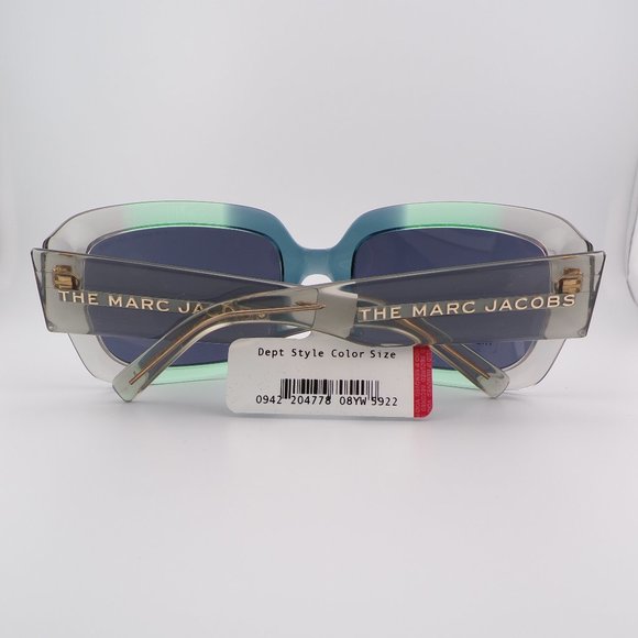 Marc Jacobs Bold Square Wraparound Shades, Green Blue Unique Statement Big 59mm main image 7